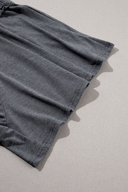 Elastic Waist Culotte Shorts | Gray