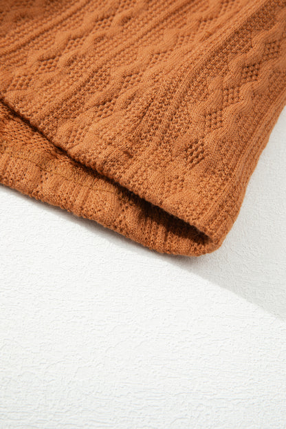 Textured Knit Oversize Flap Pocket Shacket | Orange