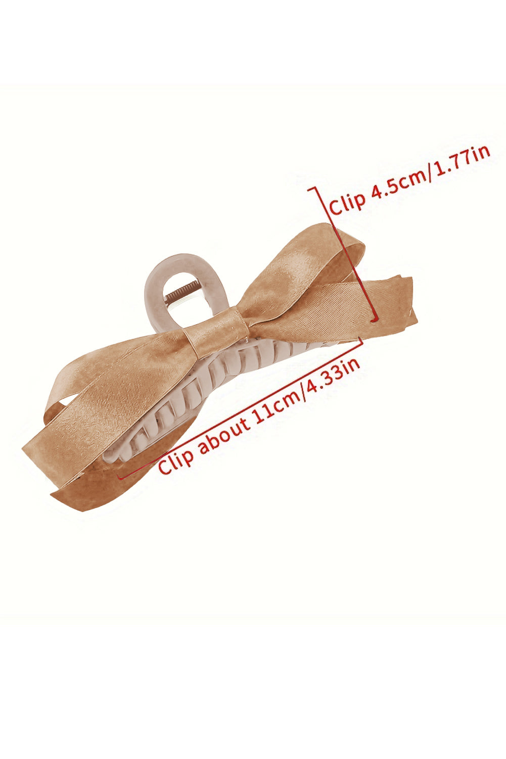 Bow Decor Large Hair Claw Clip | Light French Beige