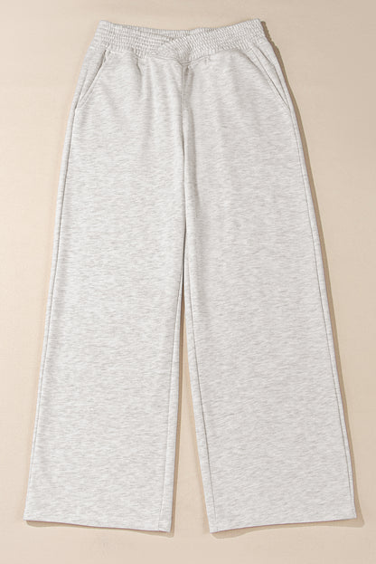 Cross-Waist Wide Leg Lounge Pants | Light Grey