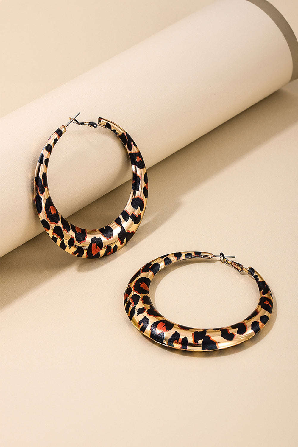 Bold Leopard Ring Hoop Earrings | Brown