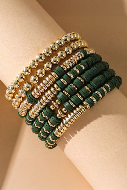 St Patricks Multi Layered Beaded Bracelet Set | Vineyard Green