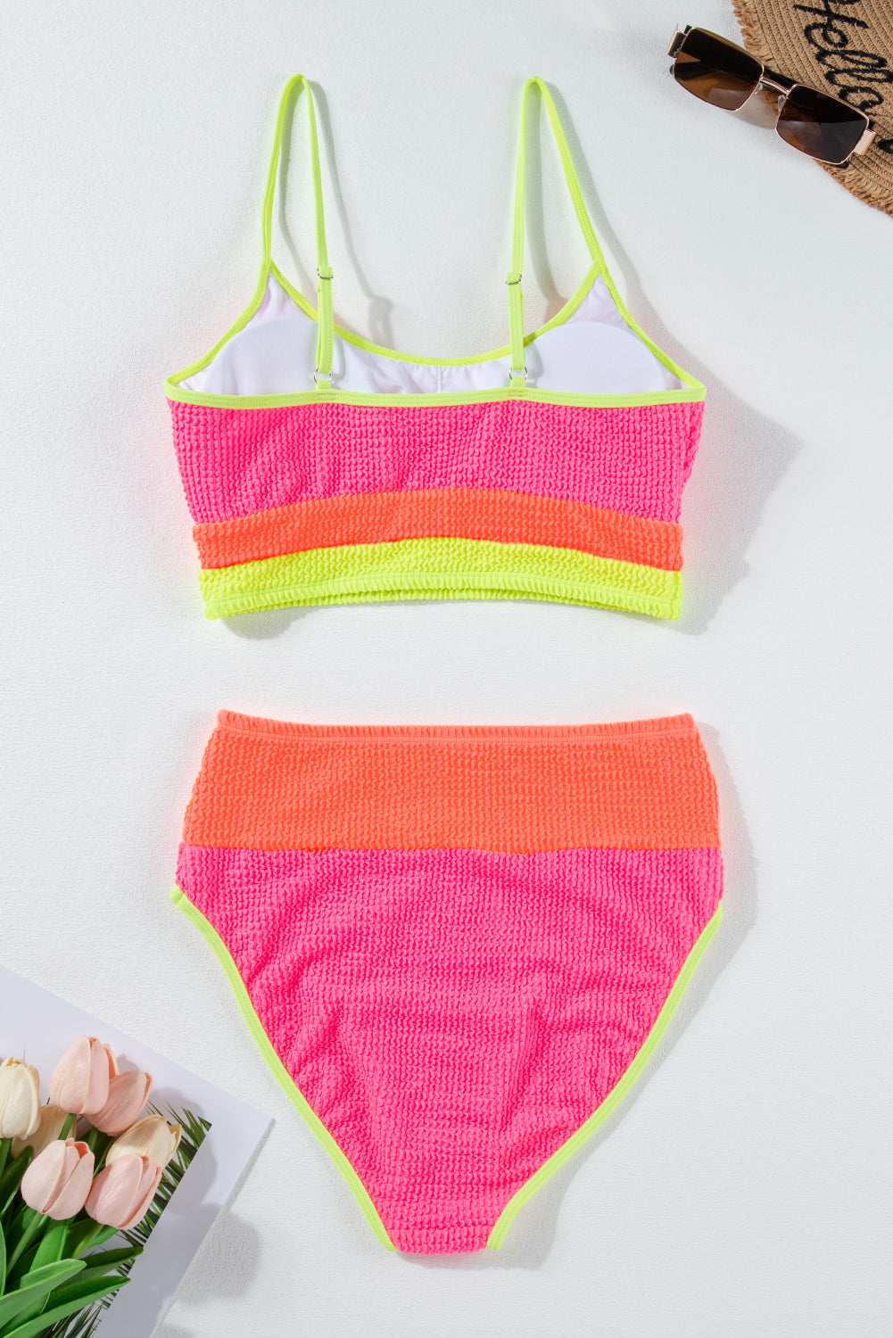 Colour Block High Waisted Sexy Bikini Set | Bonbon