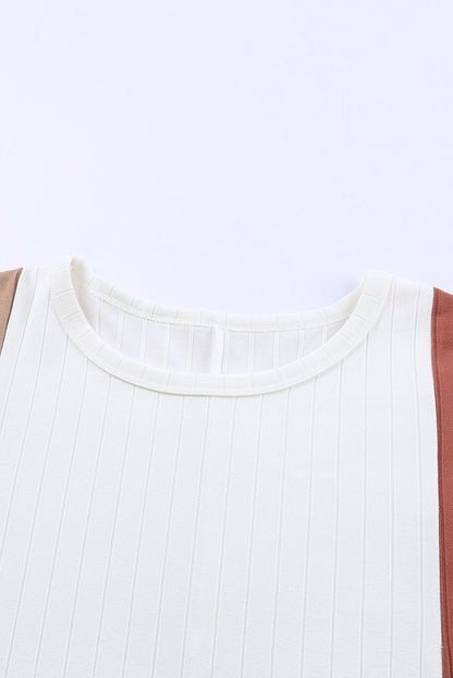 Colourblock Dolman Knit Top | Apricot