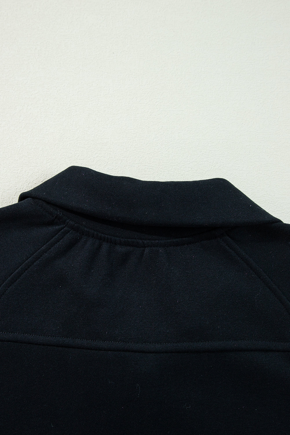 Quarter Zip Stand Neck Kangaroo Pocket Sweatshirt | Black