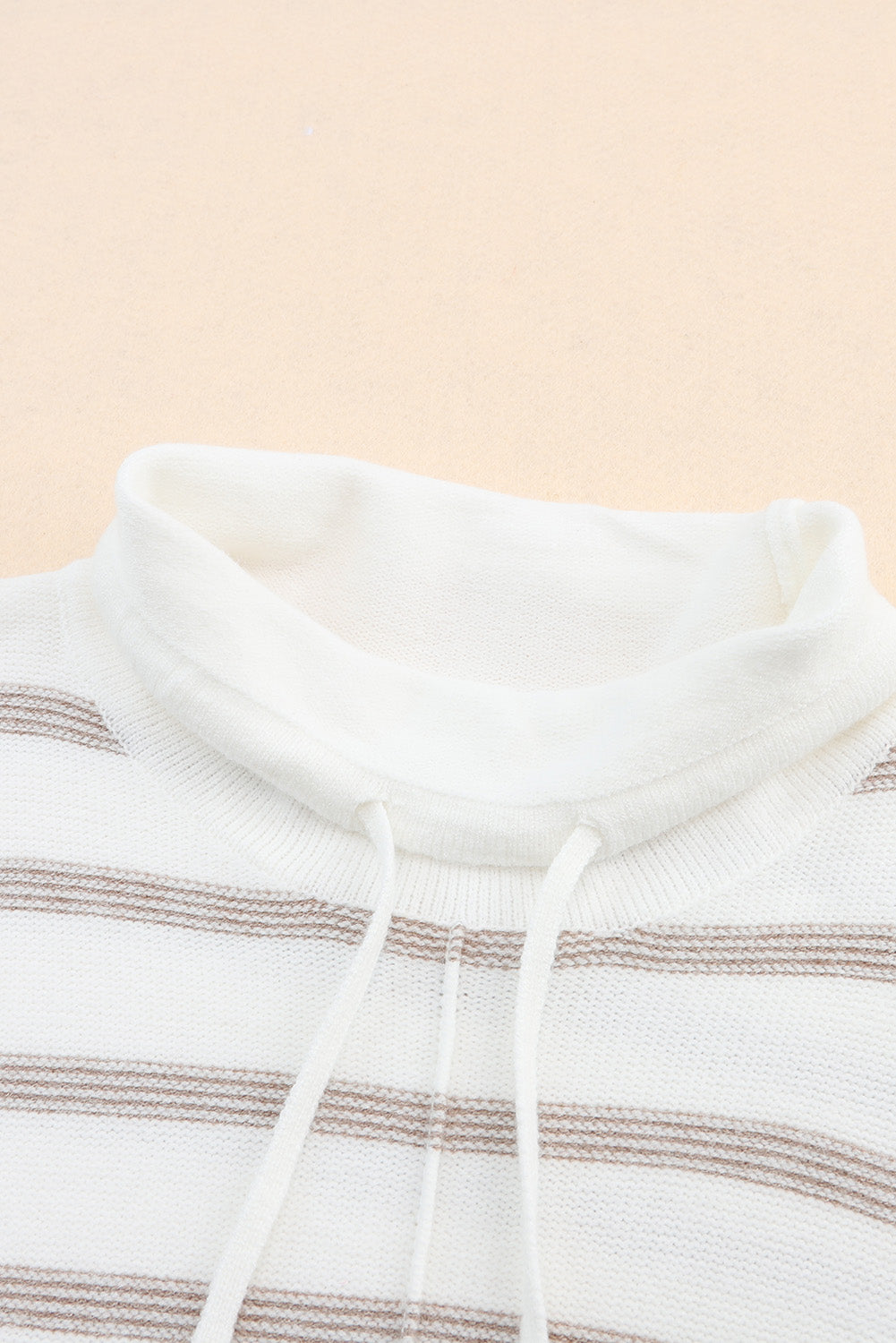 Cowl Neck d Print Drop Shoulder Sweater | Stripe