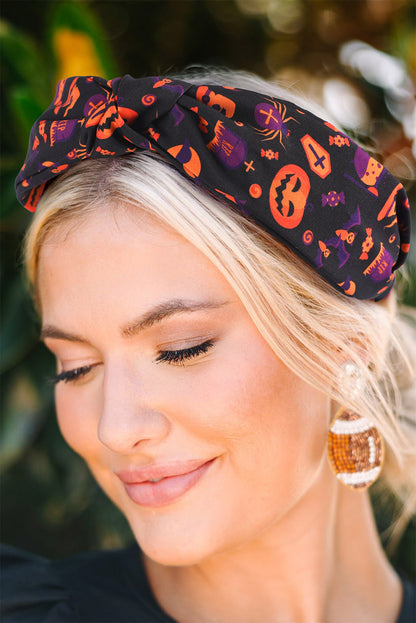 Halloween Pattern Print Knotted Headband | Carrot