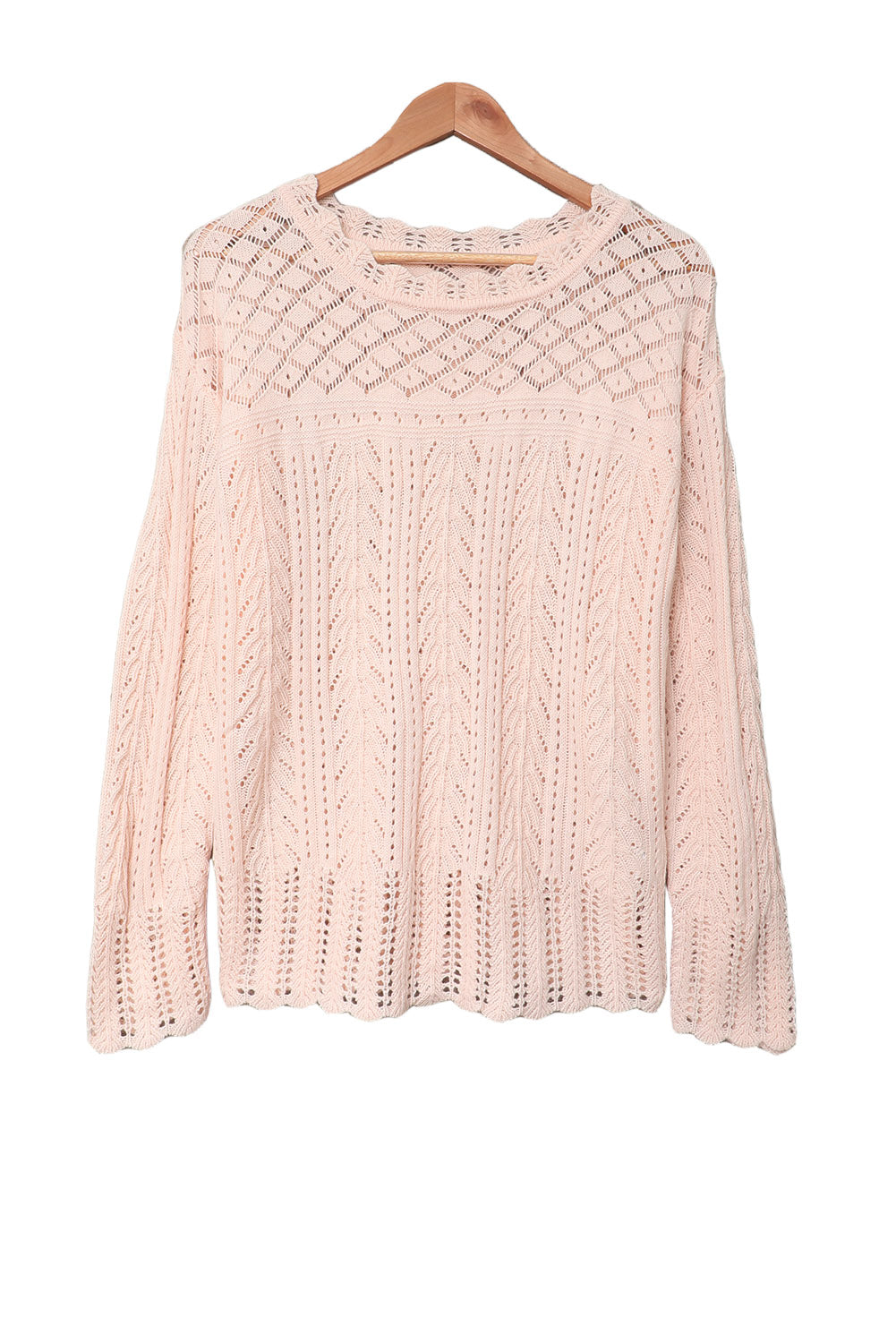 Solid Drop Shoulder Knit Sweater | Pink