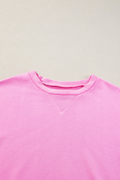 Candy Colourblock French Terry Top | Pink