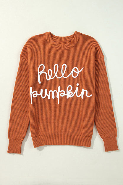 Hello Pumpkin Graphic Sweater | Flamingo