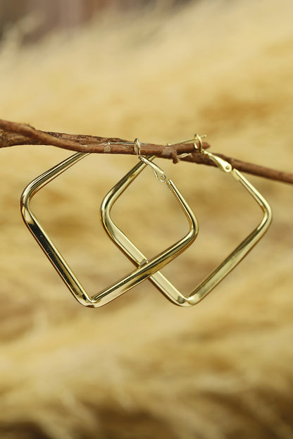 Minimalist Square Hoop Earrings | Gold