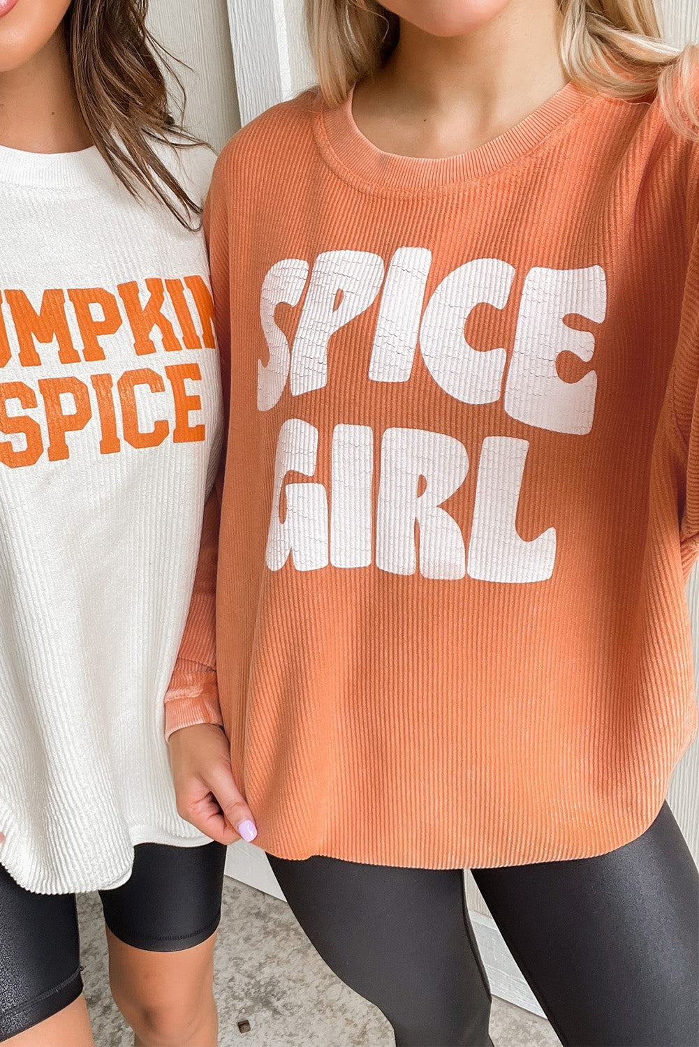 Corded Spicy Girl Graphic Sweatshirt | Orange