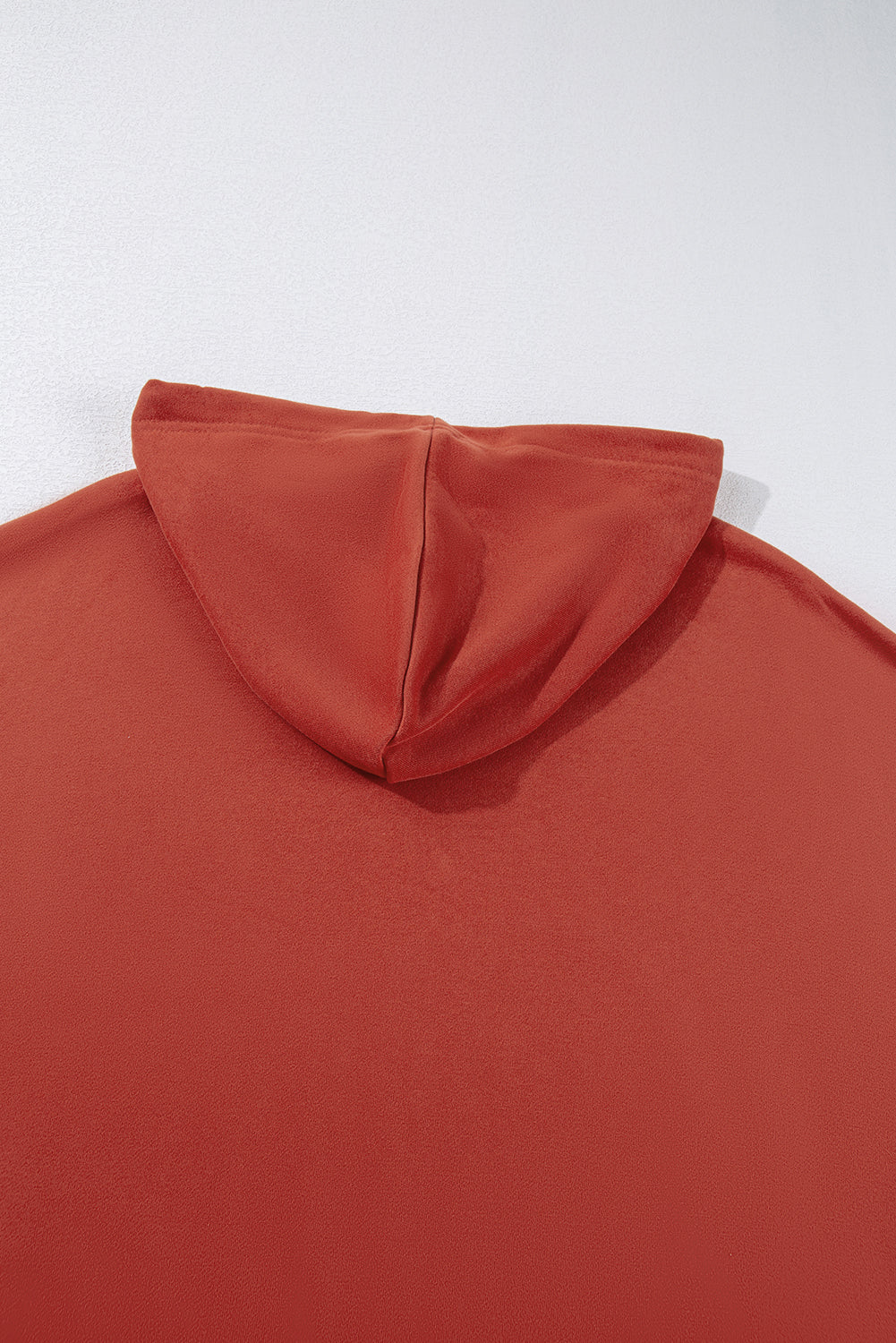 Drop Shoulder Pocketed Baggy Drawstring Hoodie | Red Clay