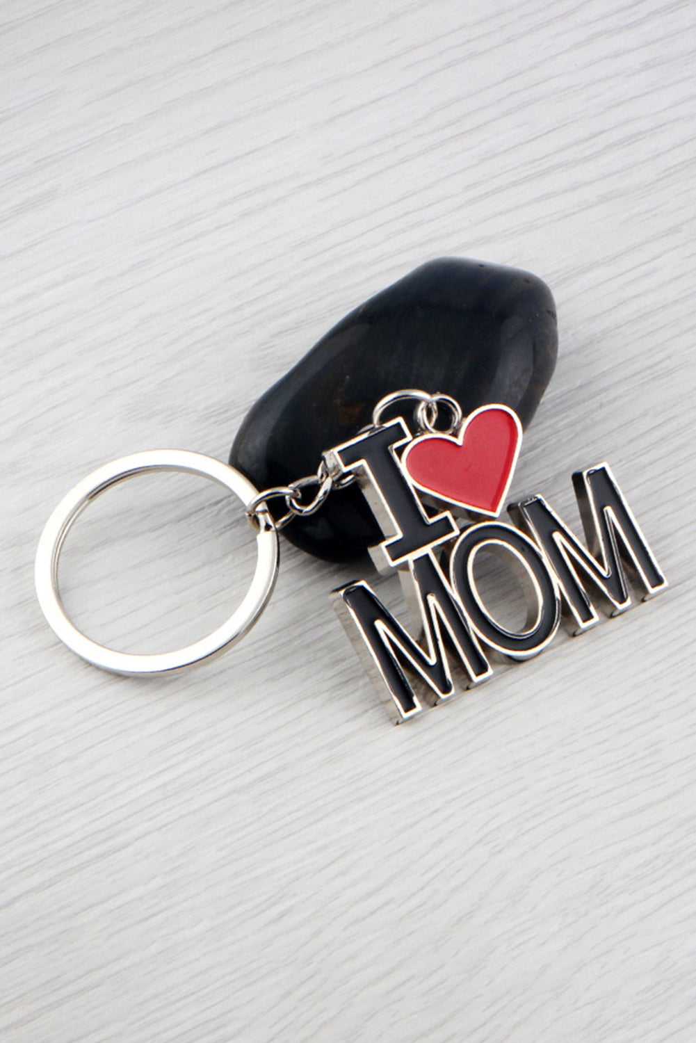 I Love Mom Keychain | Black