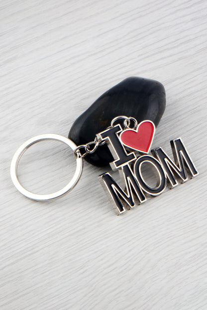 I Love Mom Keychain | Black