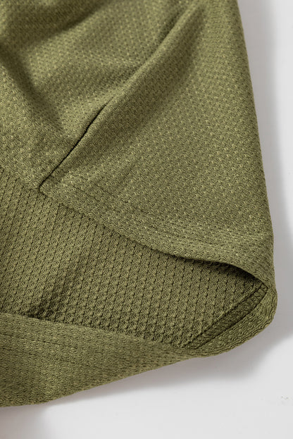 Hooded Side Split Open Kimono With Pocket | Guacamole Green