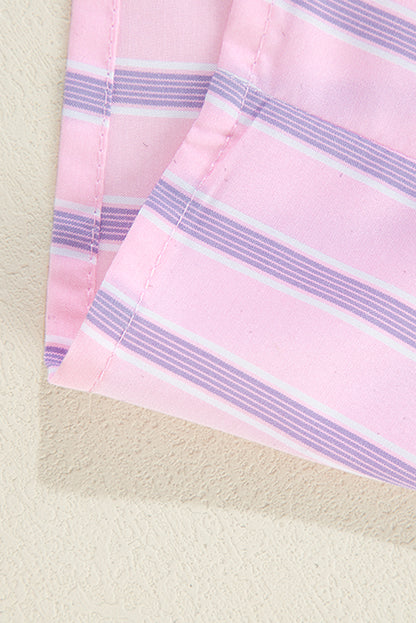 Chest Pocket Casual Shirt | Pink Stripe