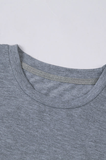 Solid Colour Crew Neck Tee | Gray