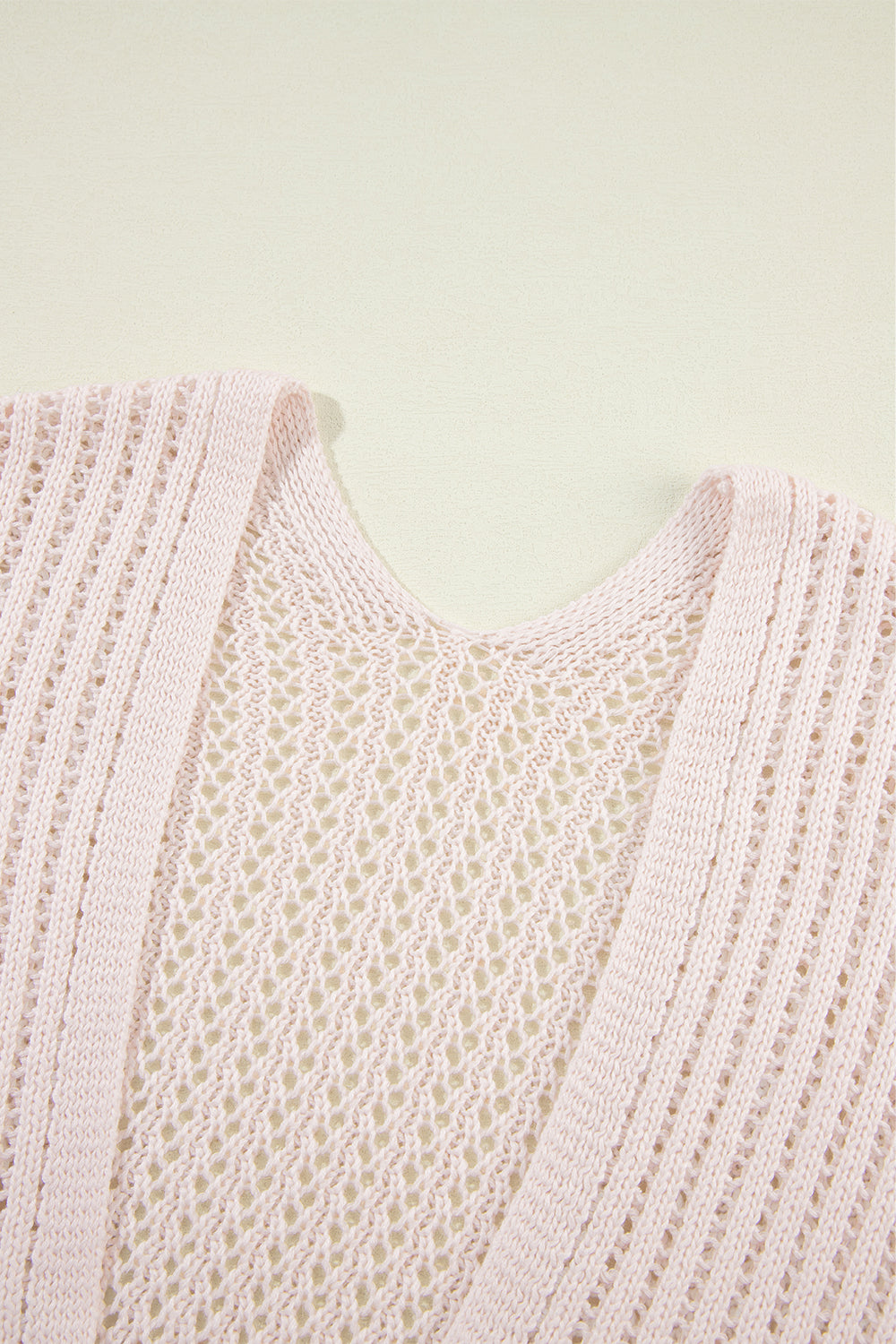 Hollowed Crochet Drop Shoulder Open Front Cardigan | Jet Stream