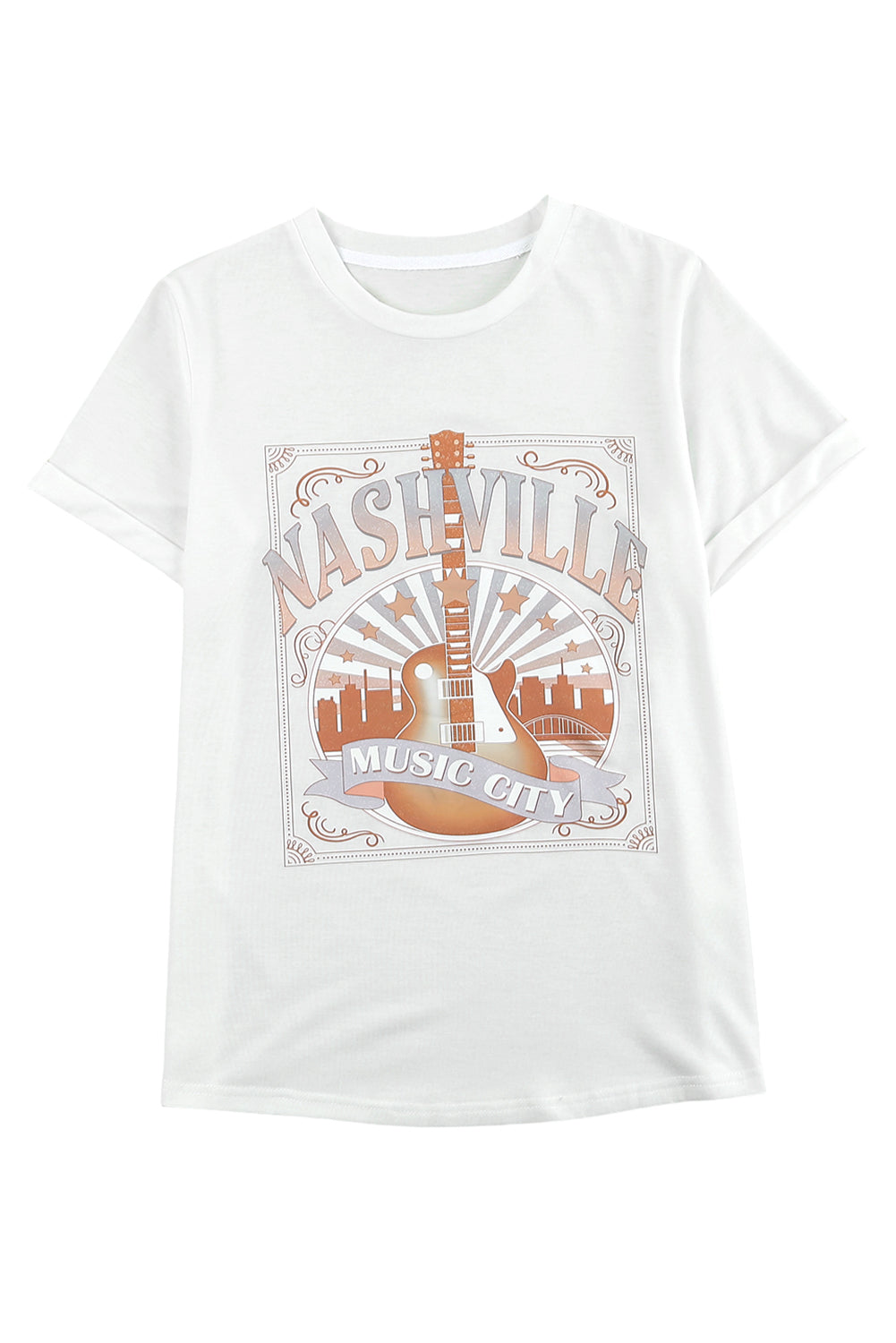 Music City Nashville Graphic T Shirt | White