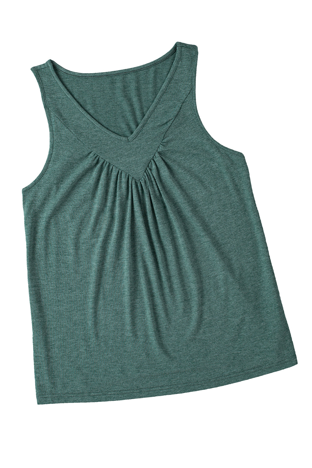 V Neck Ruched Tank Top | Mist Green