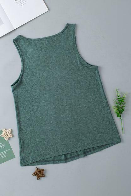 V Neck Ruched Tank Top | Mist Green