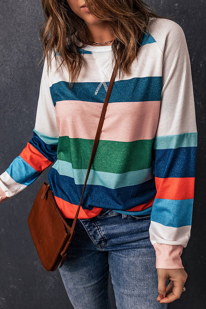 d Colour Block Long Sleeve Top | Stripe