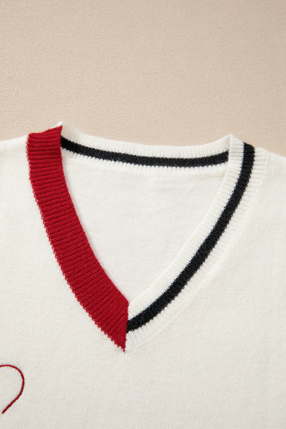 Vintage Game Day Sweater Vest | White