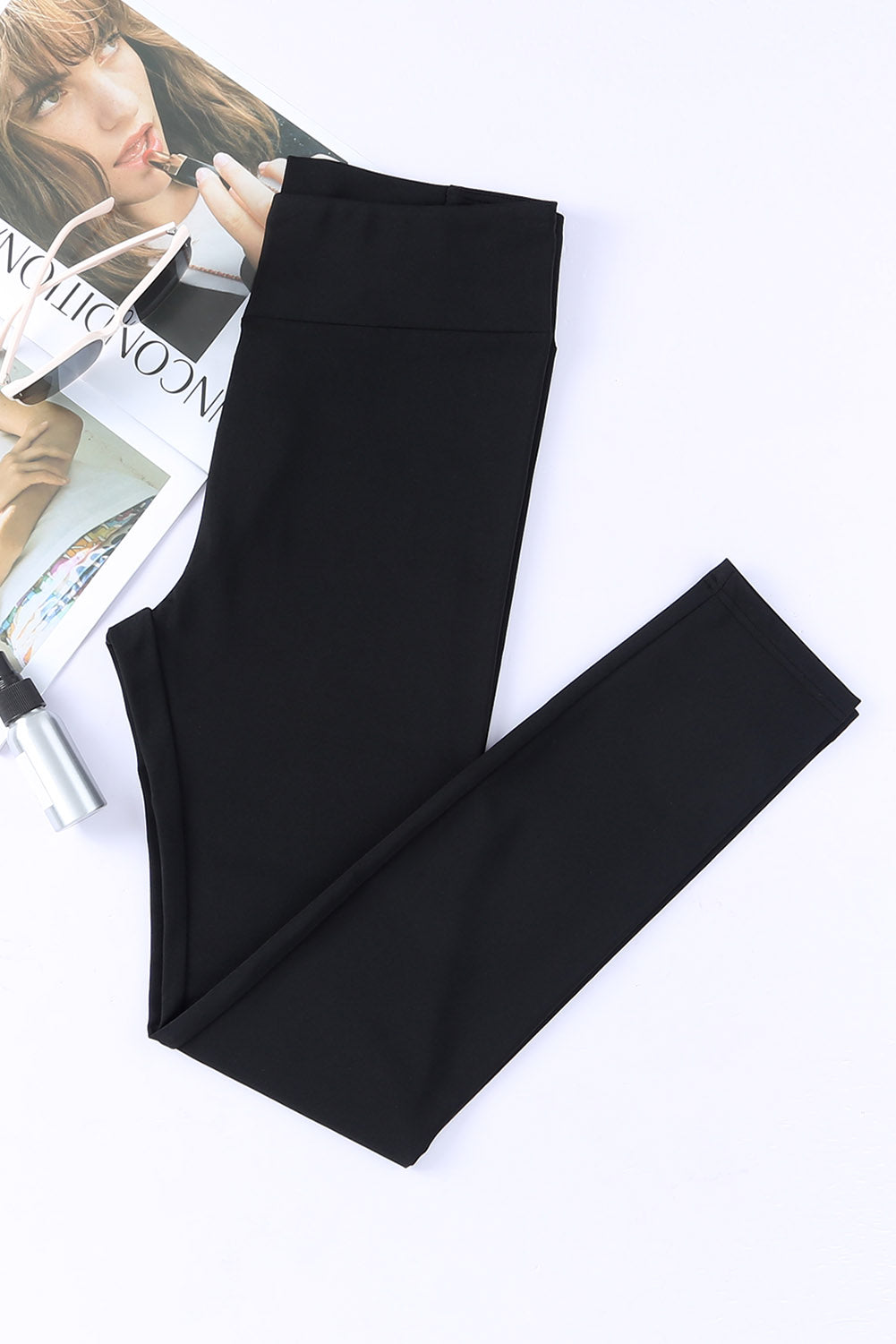 Criss Cross Tummy Control High Waist Leggings | Black