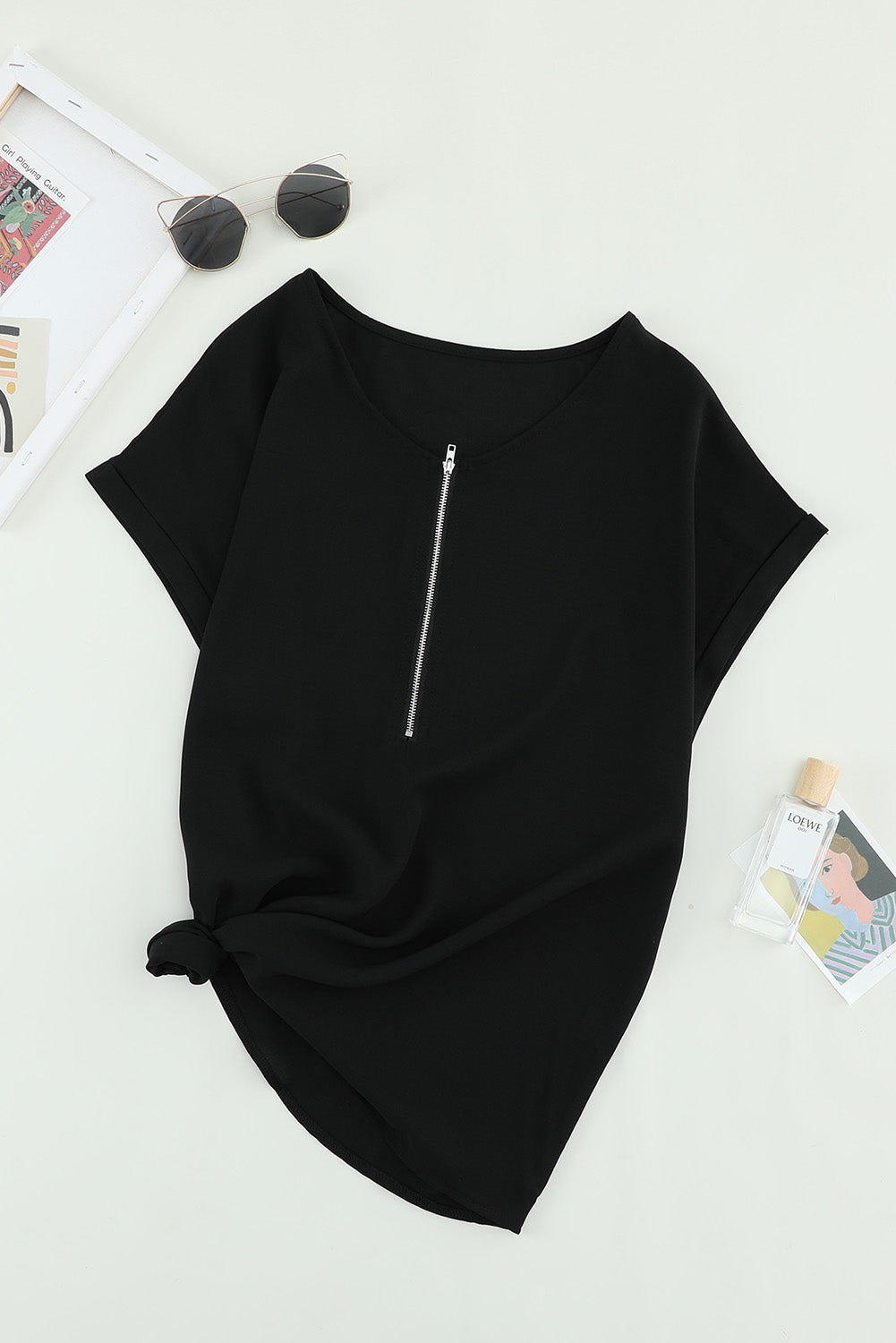 Zip To It Blouse | Black