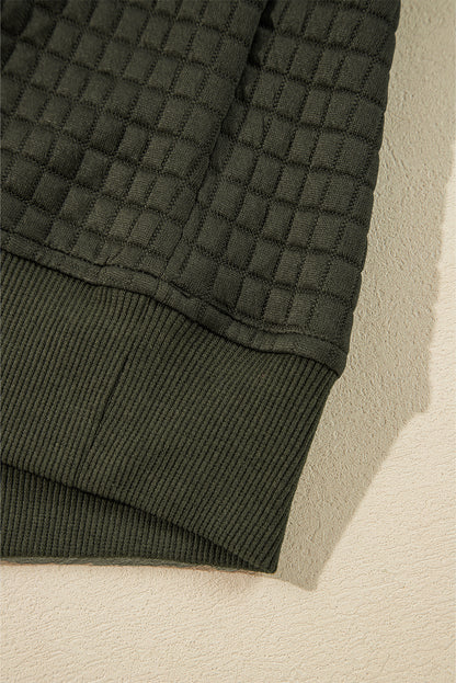 Solid Colour Quilted Textured Pullover And Joggers Set | Vineyard Green