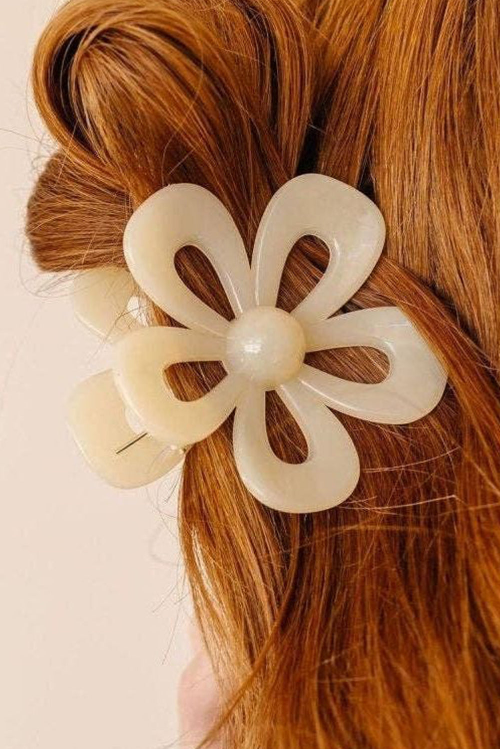 Beautifully Flower Shape Resin Hair Clip | Smoke Gray