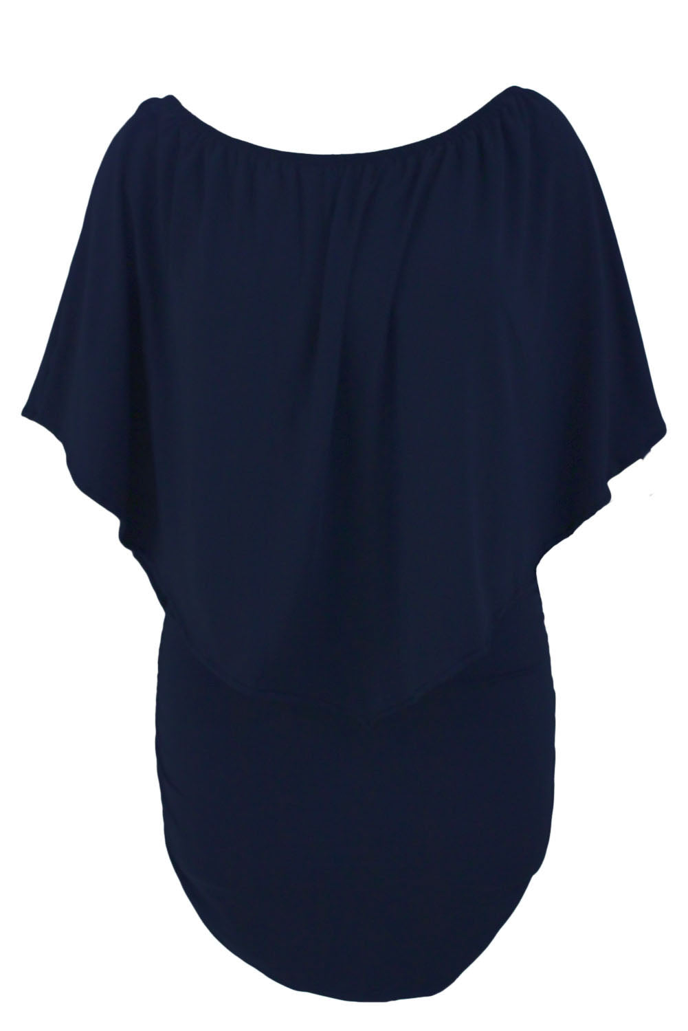 Multiple Dressing Layered Dark Blue Mini Poncho Dress | as shown