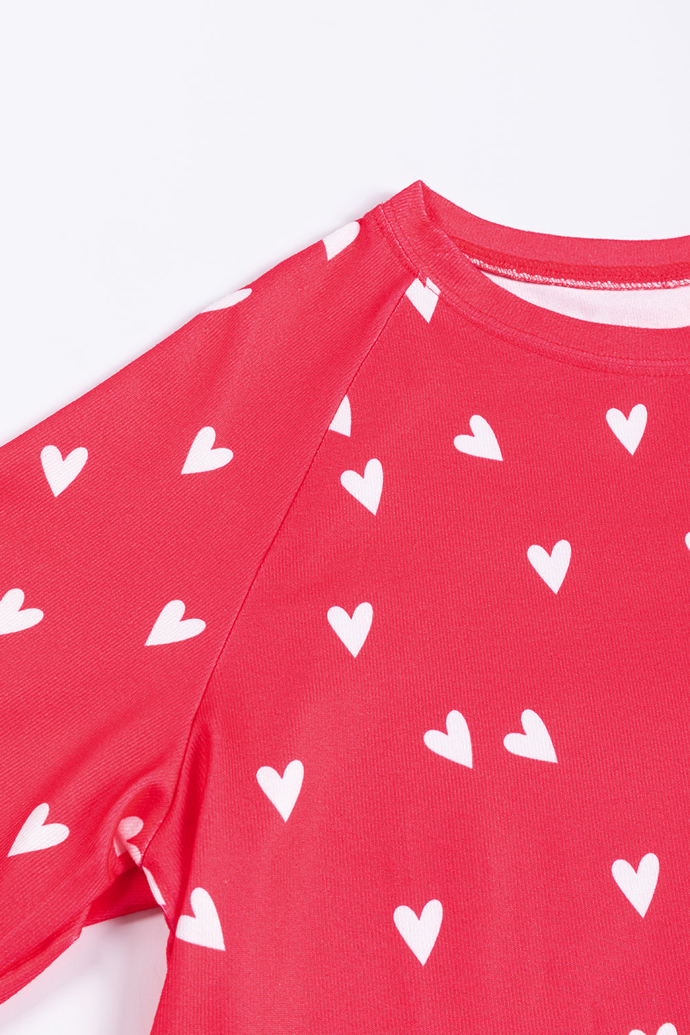 Valentines Heart Print Pants Set | Fiery Red