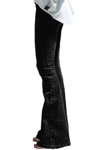 Wash Vintage Wide Leg Jeans | Black