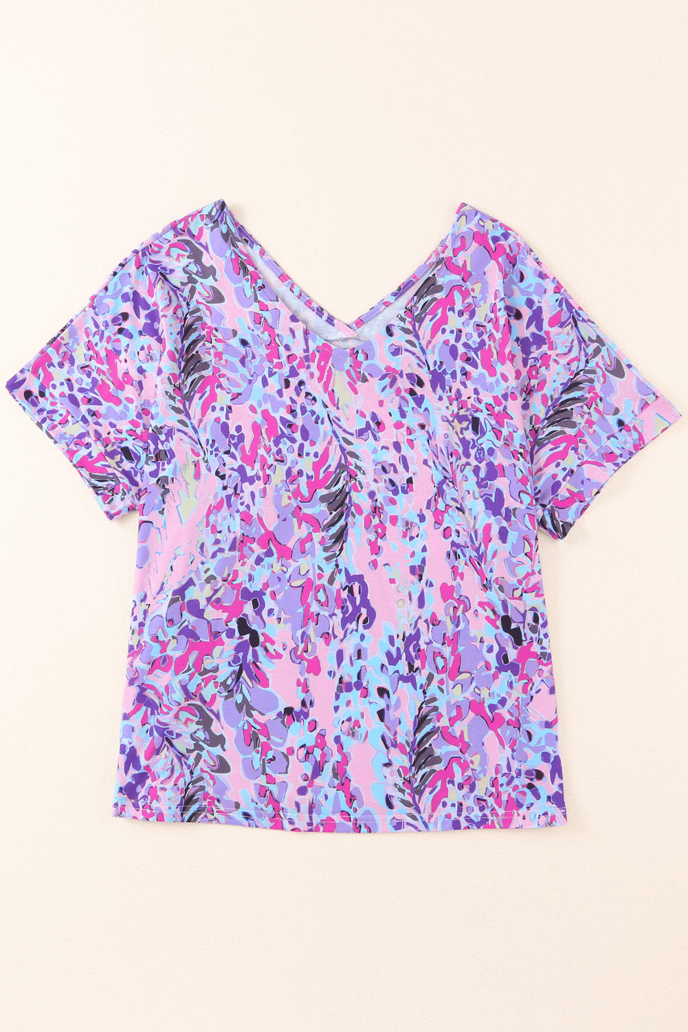 Loose Painted Floral Tee | Pink