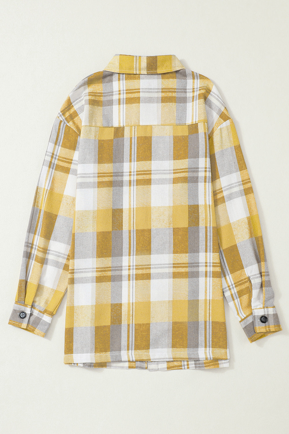 Plaid Button Up Patch Pocket Shirt | Yellow