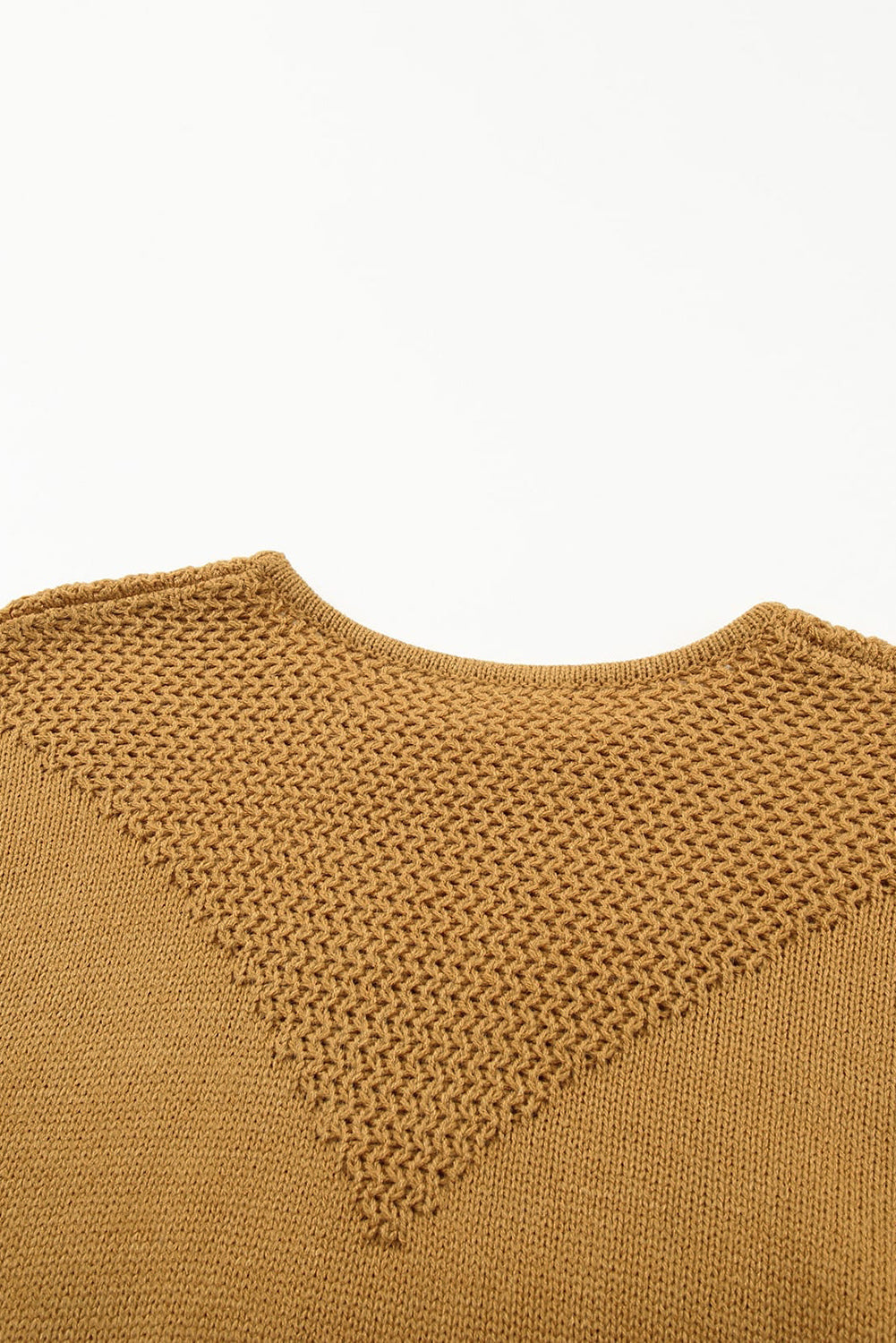 Two-Tone Chevron Pullover Sweater | Brown