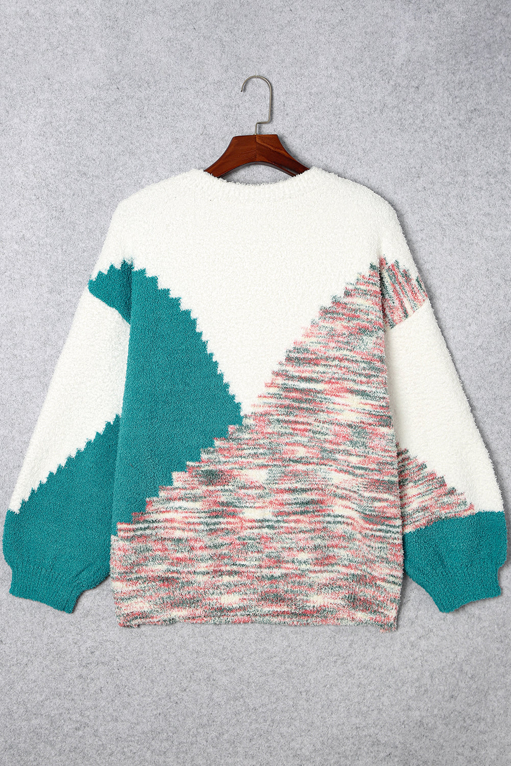 Scalloped Colour Block Plus Size Sweater | Multicolour