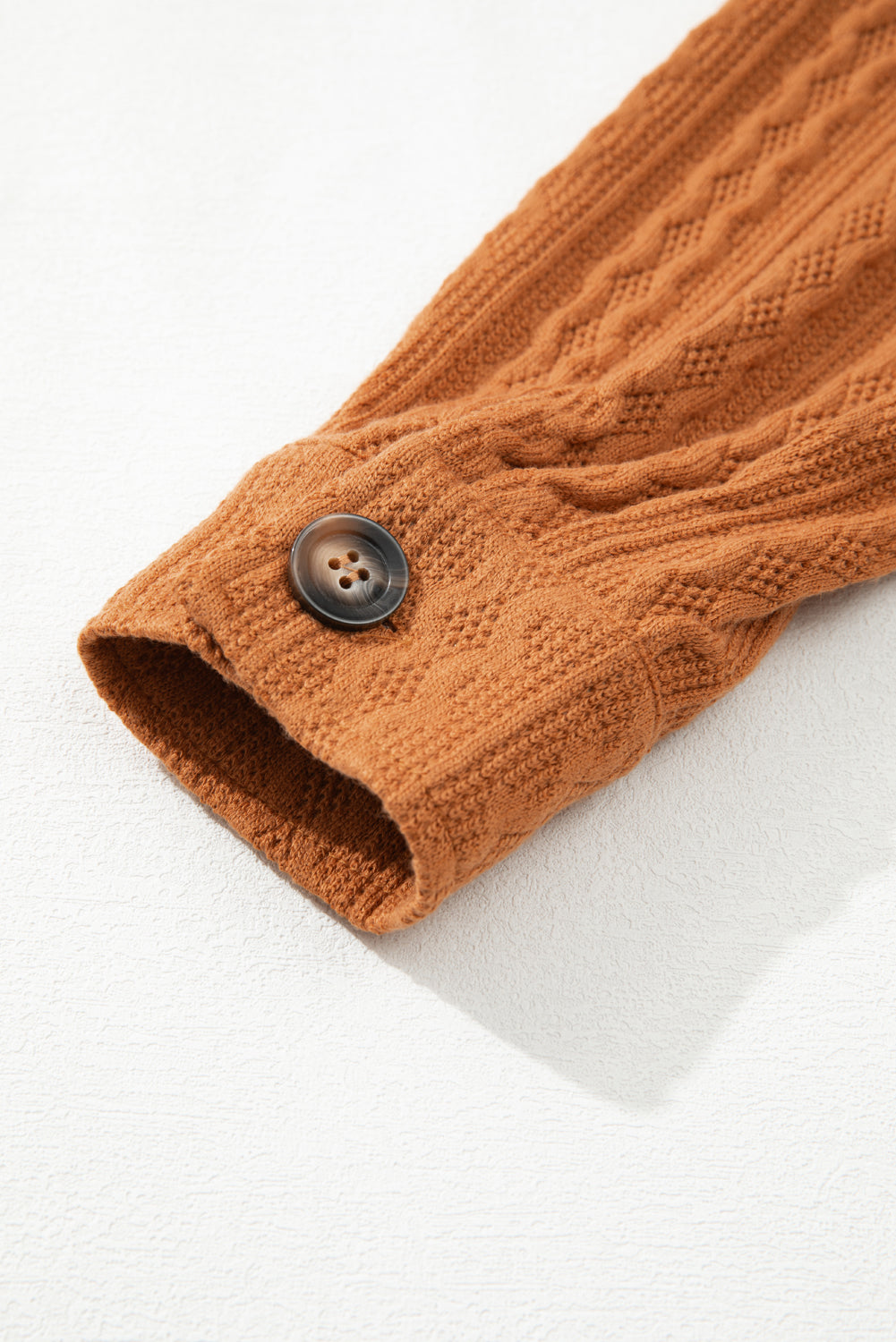 Textured Knit Oversize Flap Pocket Shacket | Orange