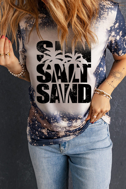 Tie Dye Sun Salt Sand Graphic Crewneck T Shirt | Multicolour