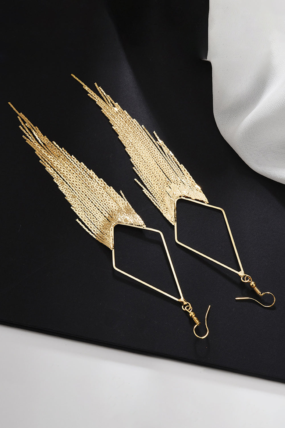 Tassel Long Chain Dangle Earrings | Gold