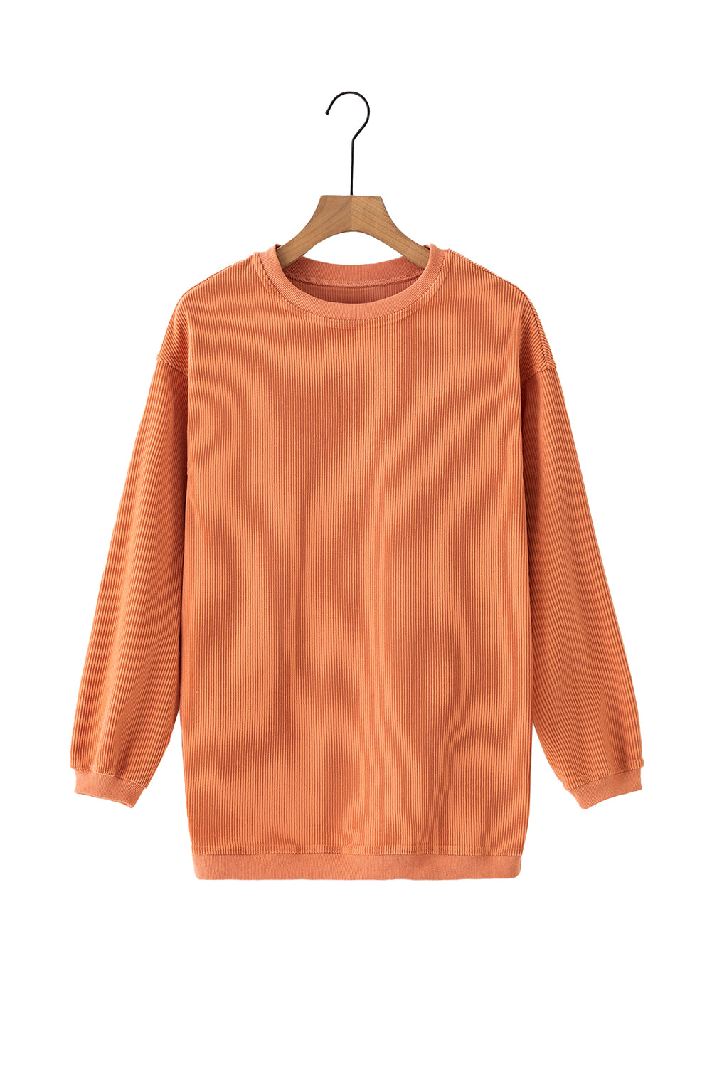 Ribbed Corduroy Oversized Sweatshirt | Orange