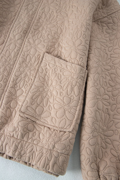 Floral Quilted Jacket | Light French Beige