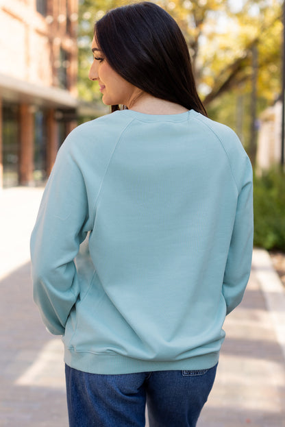 Rainbow Colourblock Striped Pullover Sweatshirt | Beau Blue