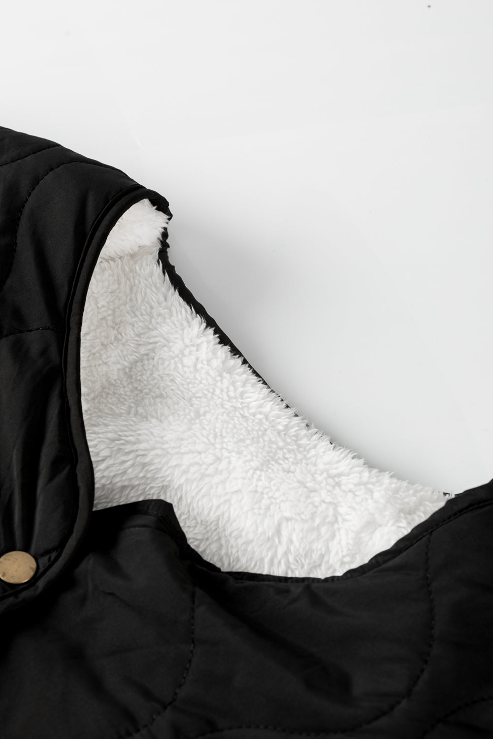 Snap Button Furry Reversible Jackets | Black