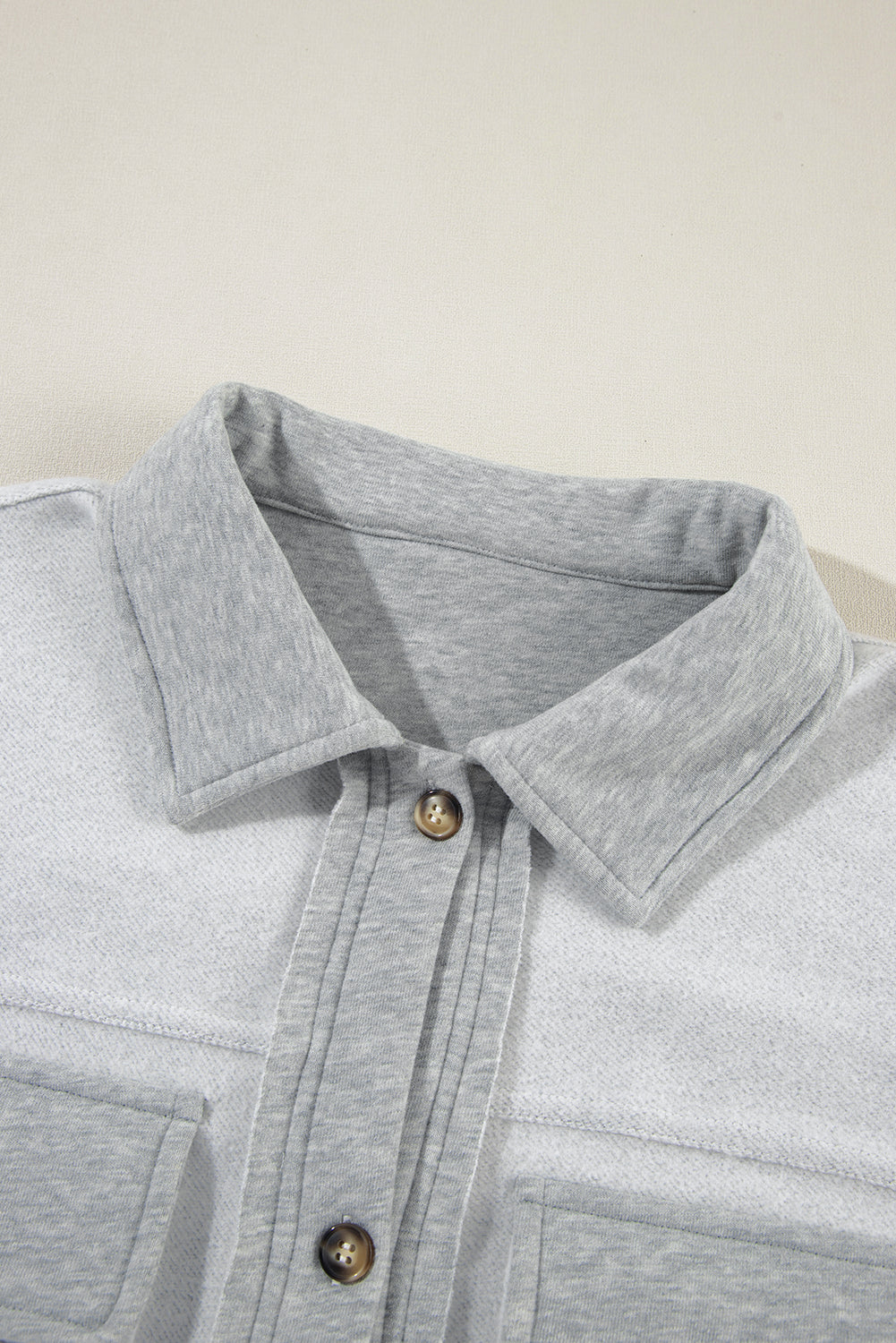 Flap Pockets Contrast Buttons Front Jacket Vest | Light Grey