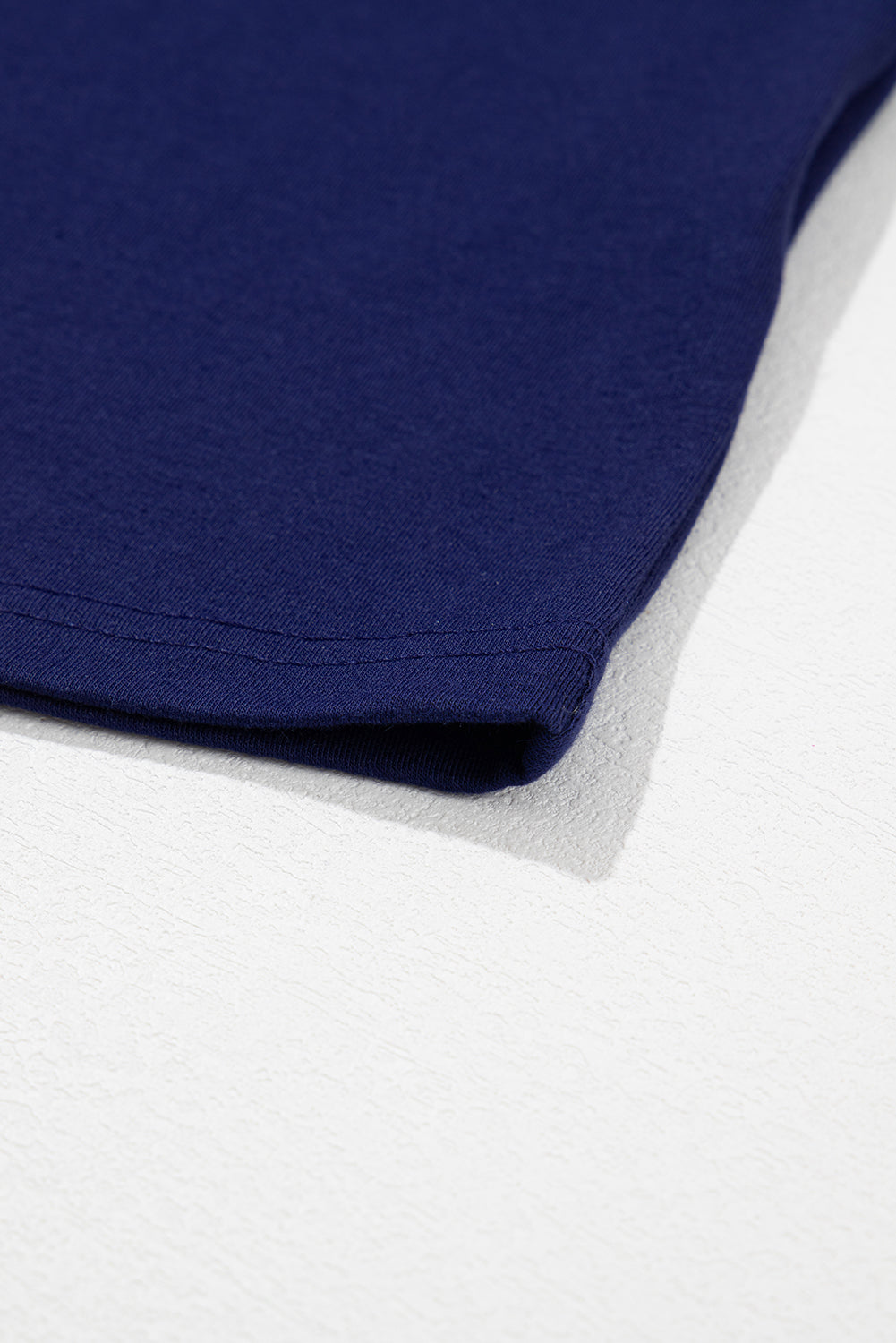 Casual Plain Crew Neck Tee | Blue