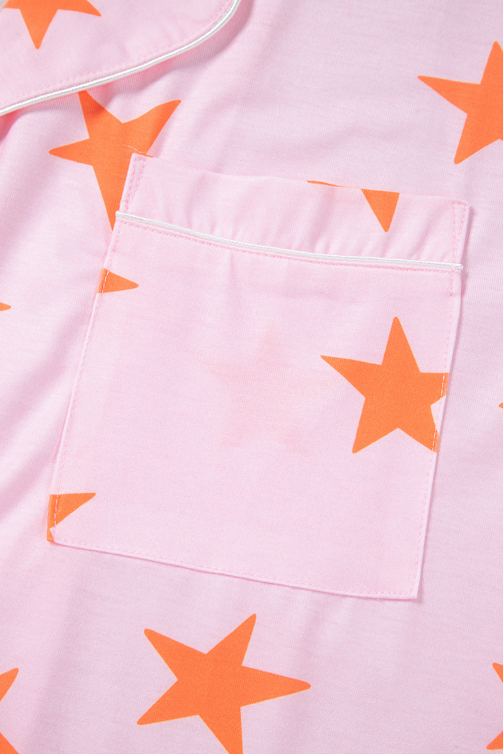 Stars Short Sleeve Shirt And Shorts Bamboo Pajama Set | Pink