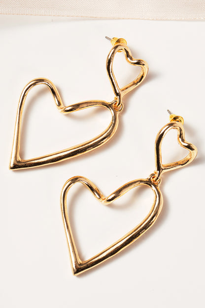 Irregular Heart Shapes Alloy Stud Earrings | Gold